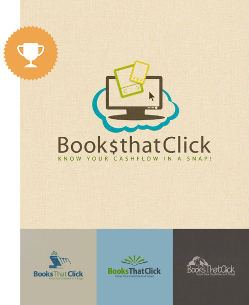 books that click accounting logo design
