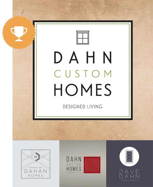 dahn customs homes architectural logo design