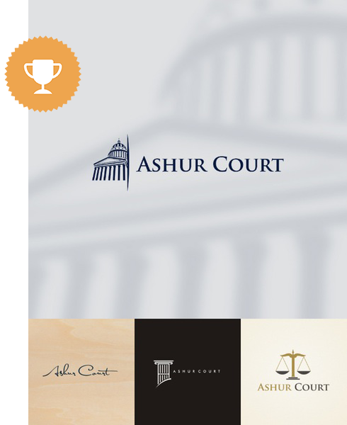 ashore court attorney & law logo design