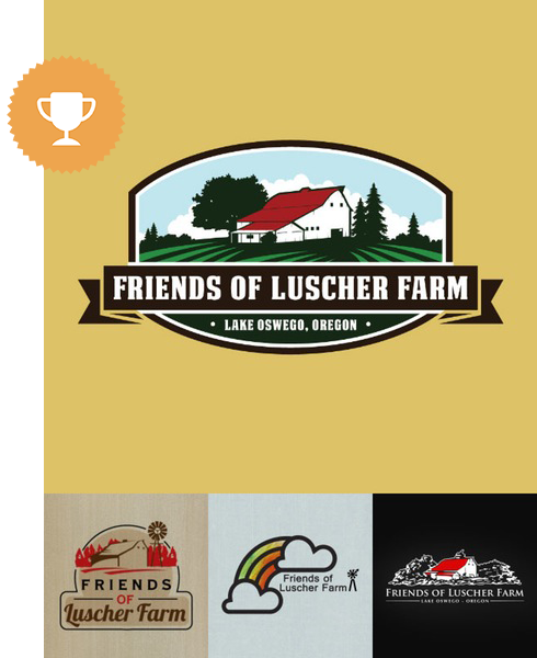 friends of luscher farm community & non-profit logo design