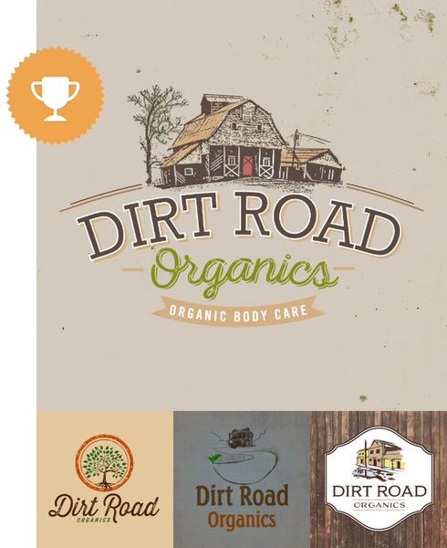 dirt road organics cosmetics & beauty logo design