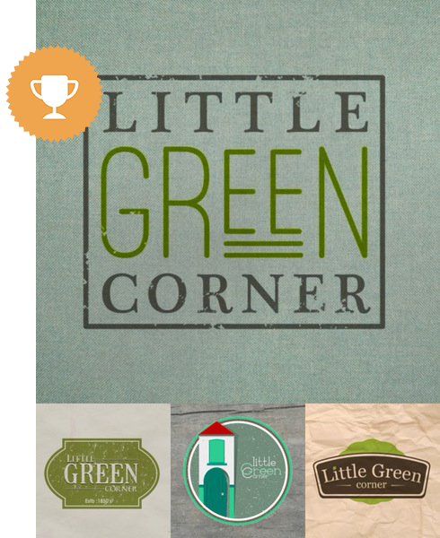 little green corner environmental logo design 