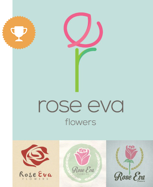 rose eva by belvedere floral logo design 