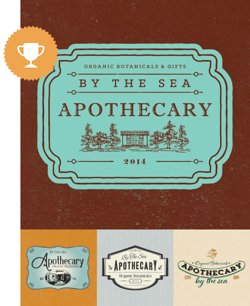 by the sea apothecary floral logo design 