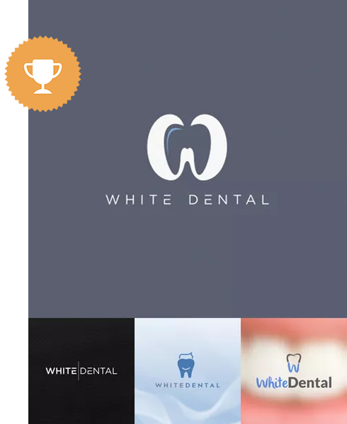 white dental medical logo design