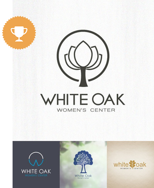 white oak women's center medical logo design