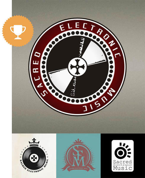 sacred electronic music religious logo design