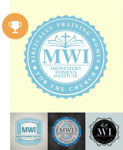 biblically training women for the church religious logo design