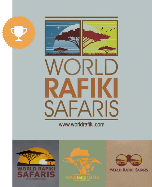 world rafiki safaris travel logo design