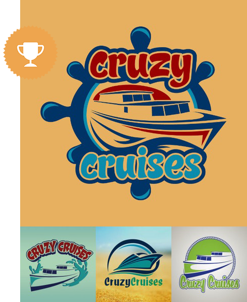 cruzy cruises travel logo design