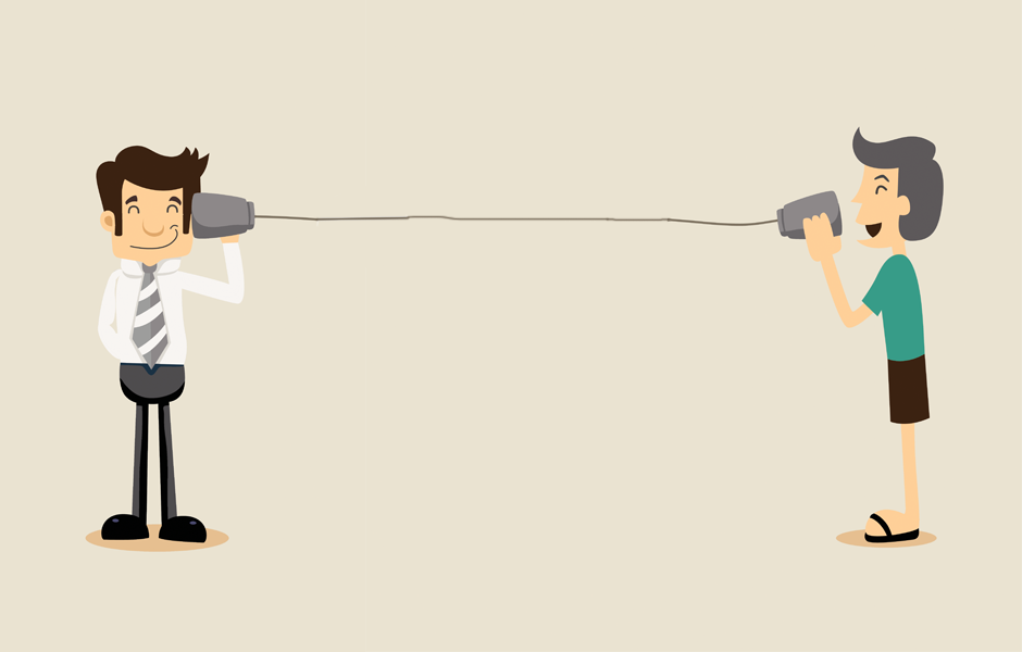 Telephone with cups and string