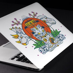 Logo-ontwerp voor Epic DINOSAUR and CAT illustration needed for a one of a kind custom MacBook Air decal door ghozai