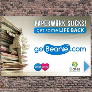 Signage for goBeanie by Helzi