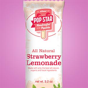 Product packaging for Pop Star Handcrafted Popsicles by GenScythe