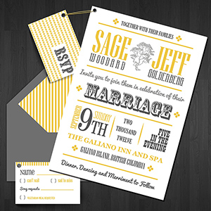 Card or invitation for Sage and Jeff's wedding by T o n k a