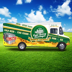 grafica per auto, camion o furgone per Cold Spring Beverages di Exocast33