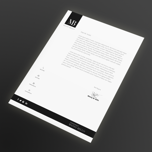 Logo design for From the desk of Manny Bello by rusko