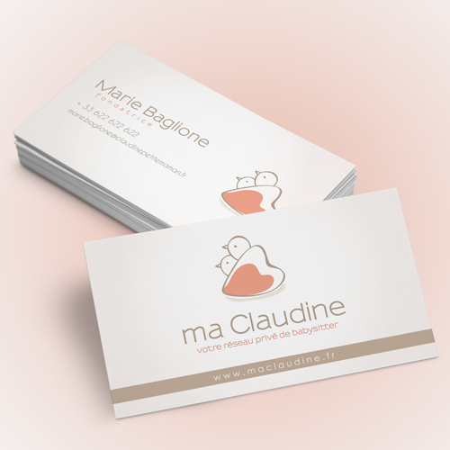 Logo & business card for Claudine, petite maman by málaga-♥