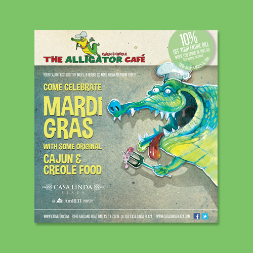 Postcard, flyer or print for Alligator Cafe by Evilltimm