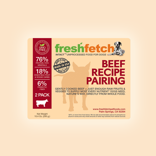 Product label for freshfetch Pet Foods by Kirill K