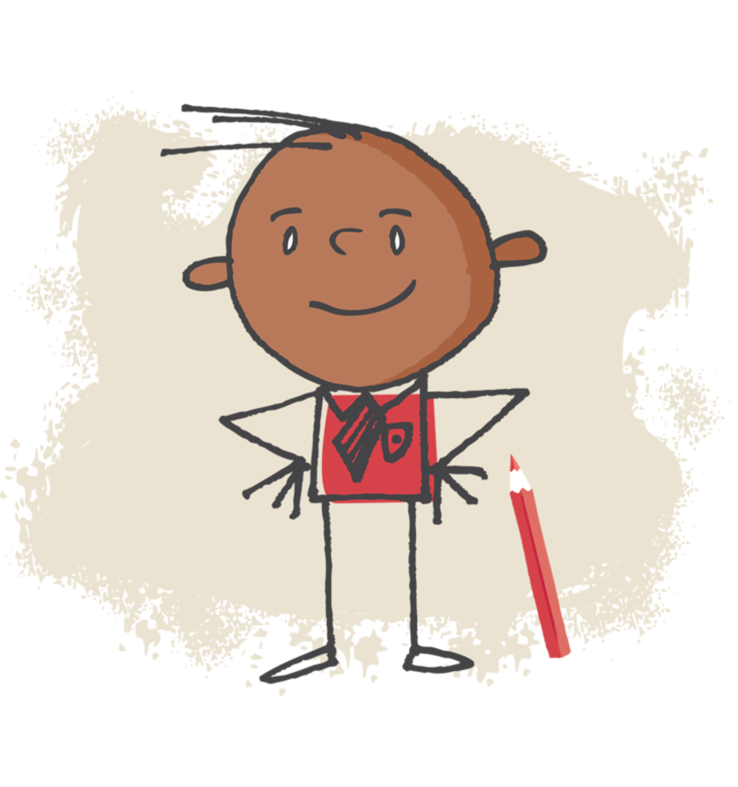 Child's drawing of a businessman 