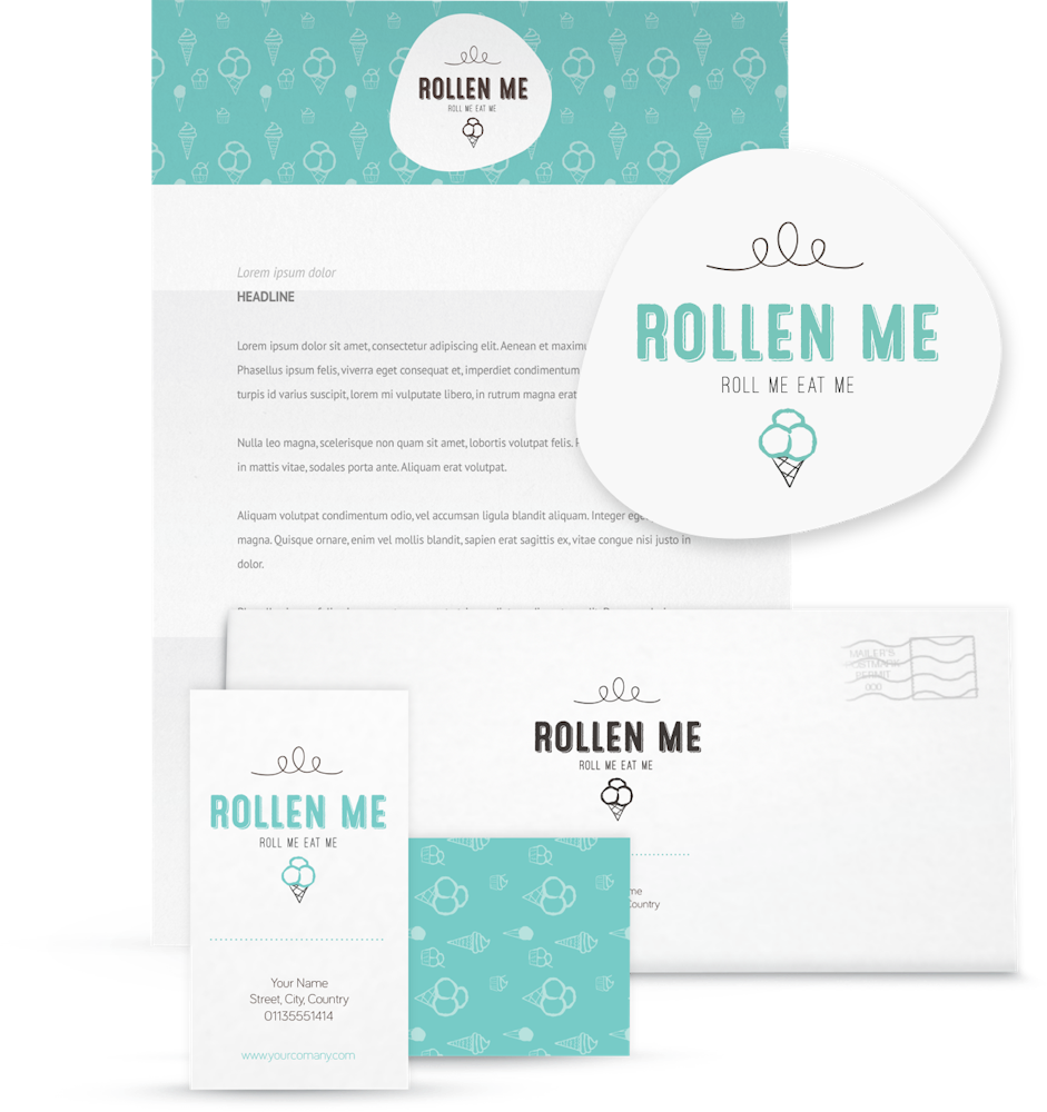 Rollen Me logo & brand identity pack design by ananana14