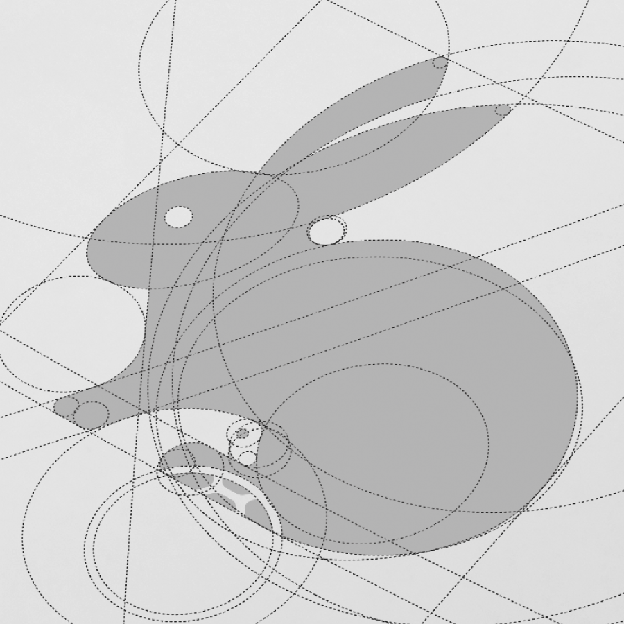 rabbit logo design made of circles