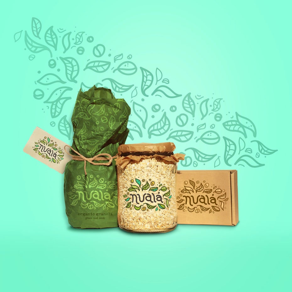 green granola packaging design